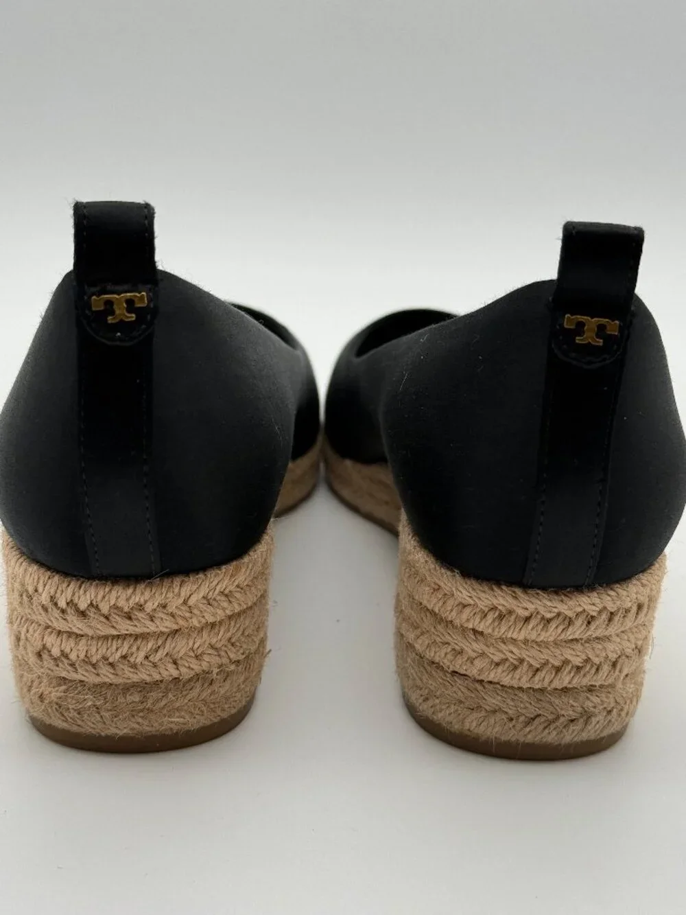 Tory Burch Color-Block Espadrille Wedge Flats Black Size 7.5 NWOB